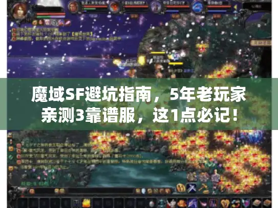 魔域SF避坑指南，5年老玩家亲测3靠谱服，这1点必记！