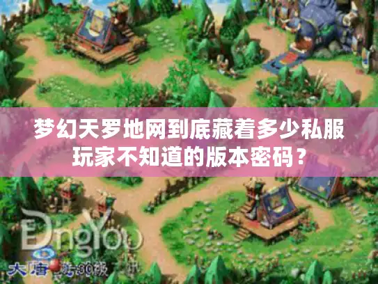 梦幻天罗地网到底藏着多少私服玩家不知道的版本密码？