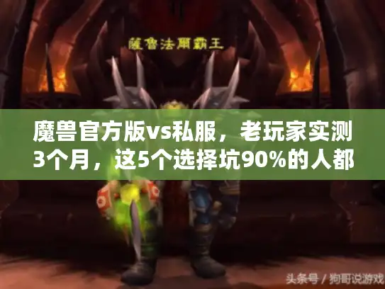 魔兽官方版vs私服，老玩家实测3个月，这5个选择坑90%的人都踩过