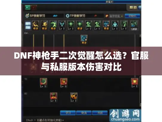 DNF神枪手二次觉醒怎么选？官服与私服版本伤害对比