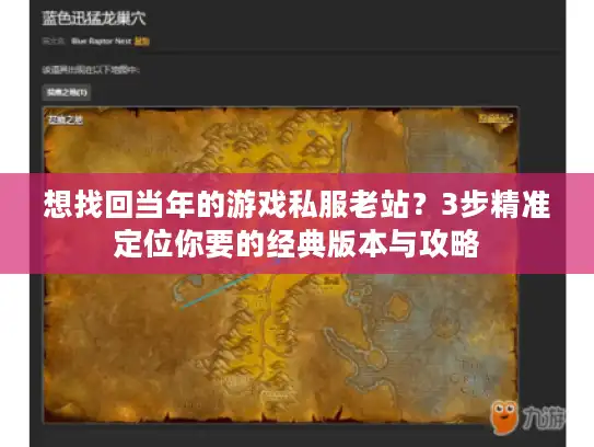 想找回当年的游戏私服老站？3步精准定位你要的经典版本与攻略
