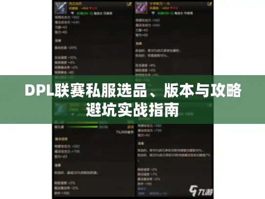 DPL联赛私服选品、版本与攻略避坑实战指南
