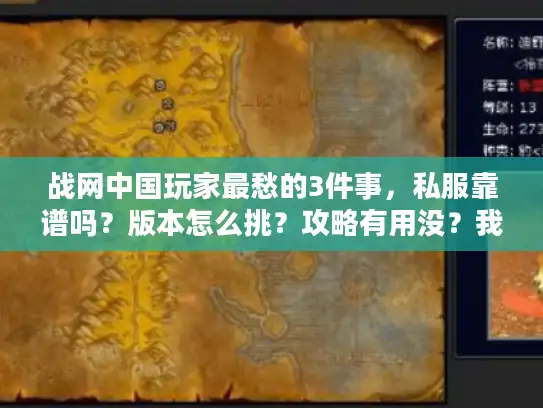 战网中国玩家最愁的3件事，私服靠谱吗？版本怎么挑？攻略有用没？我用100小时测试给答案