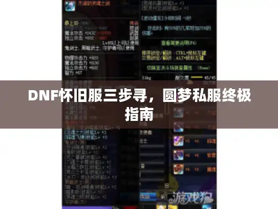 DNF怀旧服三步寻，圆梦私服终极指南