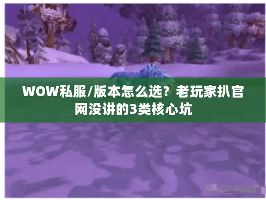 WOW私服/版本怎么选？老玩家扒官网没讲的3类核心坑