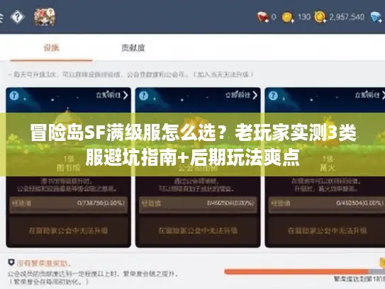 冒险岛SF满级服怎么选？老玩家实测3类服避坑指南+后期玩法爽点