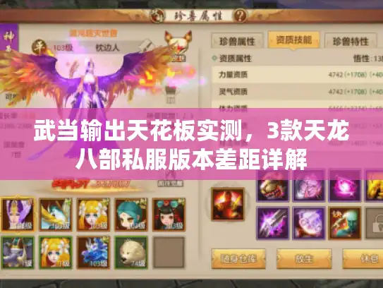 武当输出天花板实测，3款天龙八部私服版本差距详解