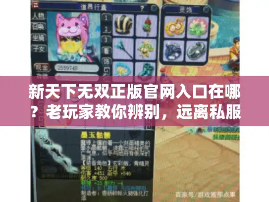 新天下无双正版官网入口在哪？老玩家教你辨别，远离私服陷阱