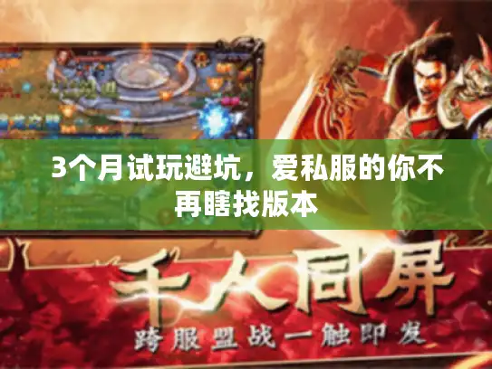 3个月试玩避坑，爱私服的你不再瞎找版本