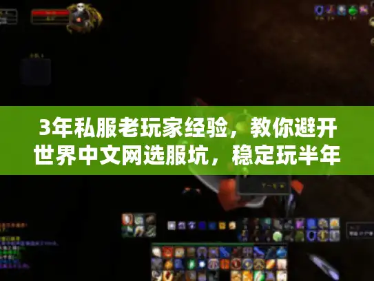 3年私服老玩家经验,教你避开世界中文网选服坑,稳定玩半年 3年私服老玩家经验,教你避开世界中文网选服坑,稳定玩半年