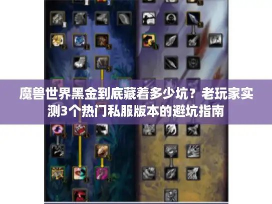 魔兽世界黑金到底藏着多少坑？老玩家实测3个热门私服版本的避坑指南