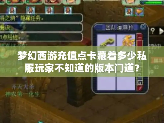 梦幻西游充值点卡藏着多少私服玩家不知道的版本门道？