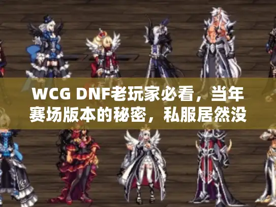 WCG DNF老玩家必看，当年赛场版本的秘密，私服居然没说？