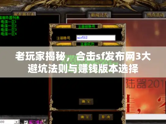 老玩家揭秘，合击sf发布网3大避坑法则与赚钱版本选择