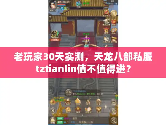 老玩家30天实测，天龙八部私服tztianlin值不值得进？