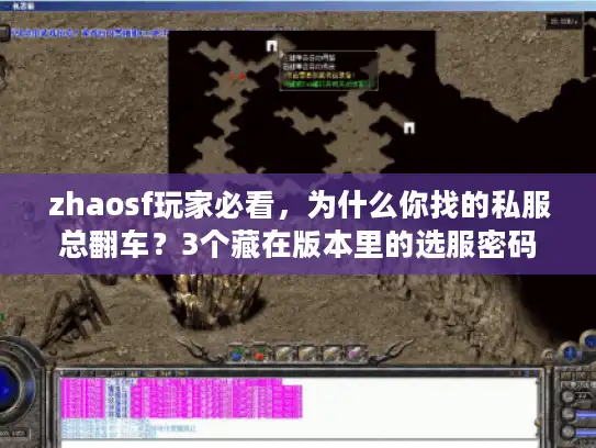 zhaosf玩家必看，为什么你找的私服总翻车？3个藏在版本里的选服密码