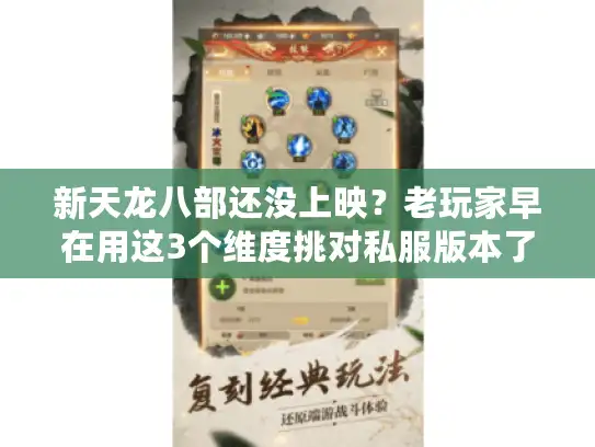 新天龙八部还没上映？老玩家早在用这3个维度挑对私服版本了！