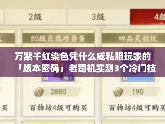 万紫千红染色凭什么成私服玩家的「版本密码」老司机实测3个冷门技巧