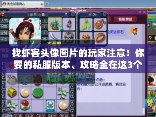 找虾客头像图片的玩家注意！你要的私服版本、攻略全在这3个细节里
