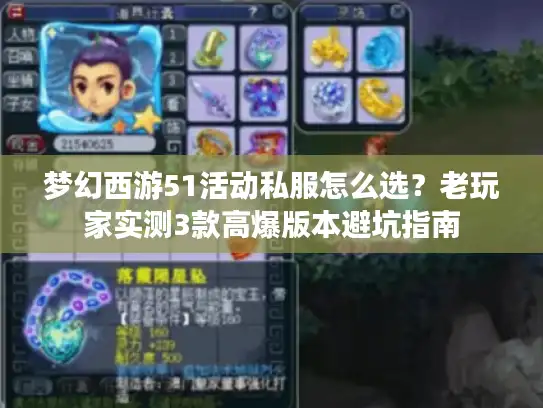 梦幻西游51活动私服怎么选？老玩家实测3款高爆版本避坑指南