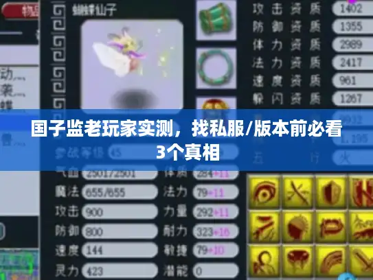 国子监老玩家实测,找私服/版本前必看3个真相 国子监老玩家实测,找私服/版本前必看3个真相