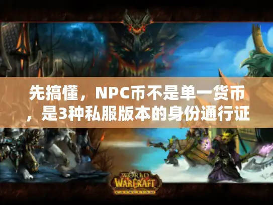先搞懂，NPC币不是单一货币，是3种私服版本的身份通行证