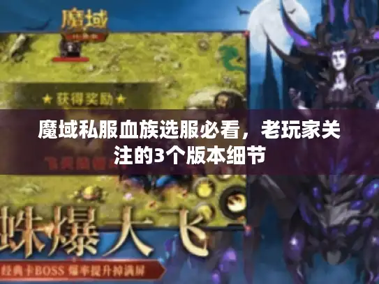 魔域私服血族选服必看，老玩家关注的3个版本细节