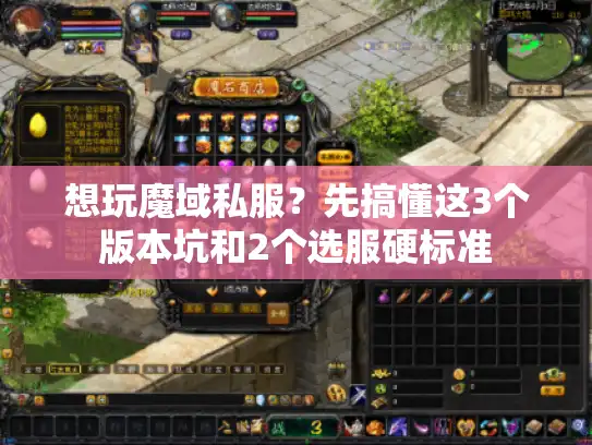 想玩魔域私服？先搞懂这3个版本坑和2个选服硬标准