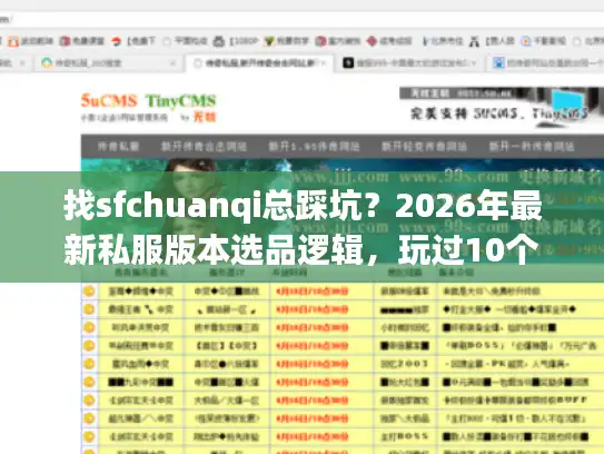 找sfchuanqi总踩坑?2026年最新私服版本选品逻辑,玩过10个服的老鸟才懂 找sfchuanqi总踩坑?2026年最新私服版本选品逻辑,玩过10个服的老鸟才懂