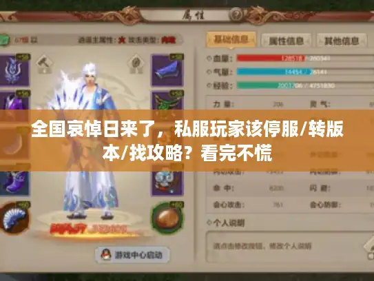 全国哀悼日来了,私服玩家该停服/转版本/找攻略?看完不慌 全国哀悼日来了,私服玩家该停服/转版本/找攻略?看完不慌