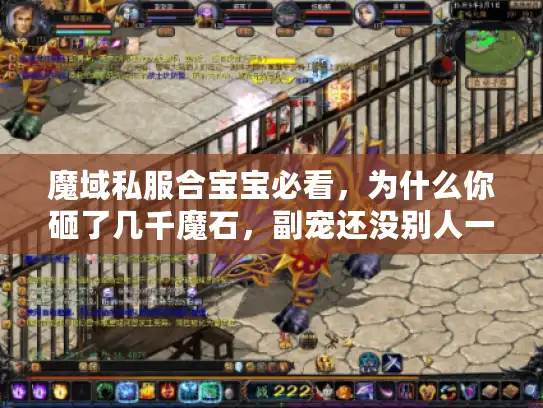 魔域私服合宝宝必看，为什么你砸了几千魔石，副宠还没别人一半好用？