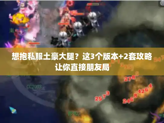 想抱私服土豪大腿？这3个版本+2套攻略让你直接朋友局