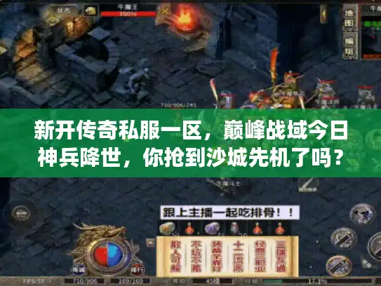新开传奇私服一区，巅峰战域今日神兵降世，你抢到沙城先机了吗？