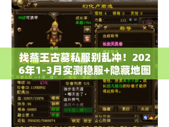 找燕王古墓私服别乱冲！2026年1-3月实测稳服+隐藏地图攻略，老玩家私藏的版本选择技巧