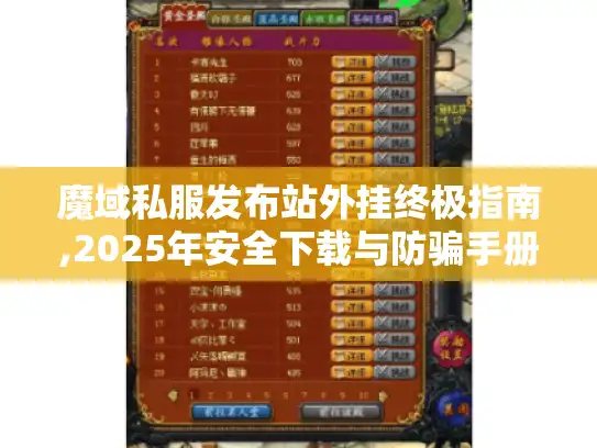 魔域私服发布站外挂终极指南,2025年安全下载与防骗手册