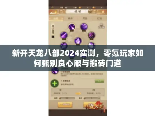 新开天龙八部2024实测，零氪玩家如何甄别良心服与搬砖门道