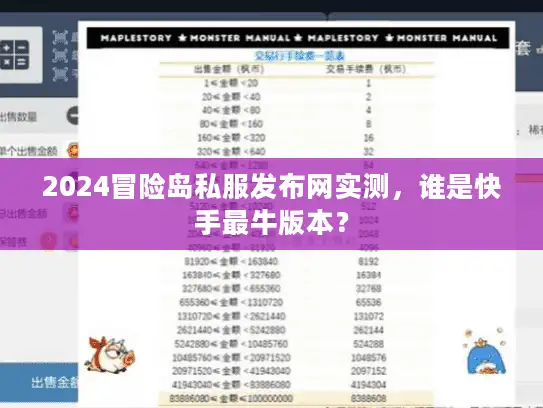 2024冒险岛私服发布网实测，谁是快手最牛版本？