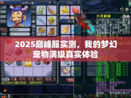 2025巅峰服实测，我的梦幻宠物满级真实体验