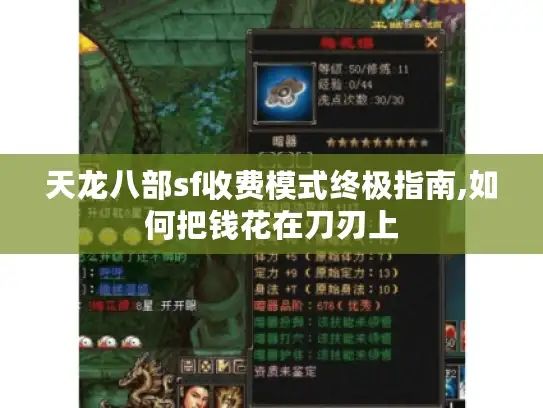 天龙八部sf收费模式终极指南,如何把钱花在刀刃上