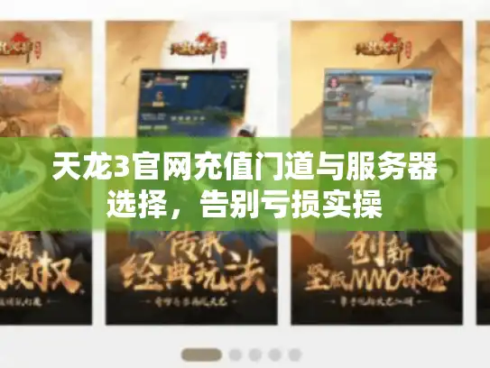 天龙3官网充值门道与服务器选择，告别亏损实操