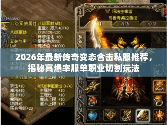 2026年最新传奇变态合击私服推荐，揭秘高爆率服单职业切割玩法