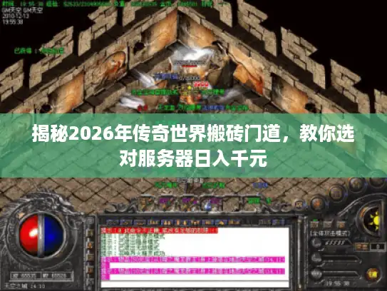 揭秘2026年传奇世界搬砖门道，教你选对服务器日入千元
