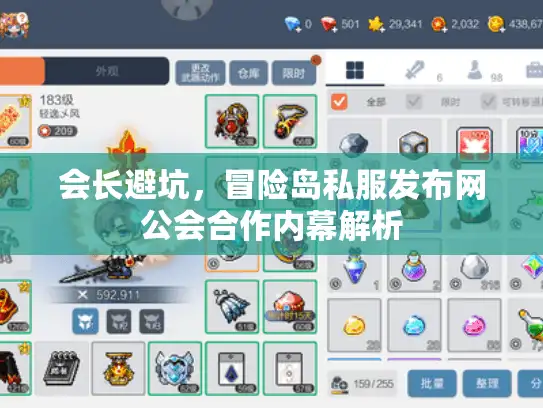 会长避坑，冒险岛私服发布网公会合作内幕解析