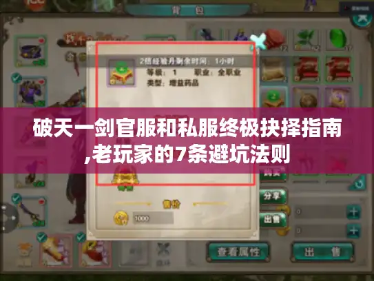 破天一剑官服和私服终极抉择指南,老玩家的7条避坑法则