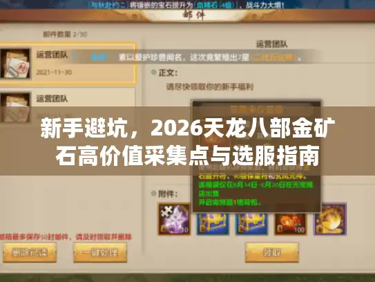 新手避坑，2026天龙八部金矿石高价值采集点与选服指南