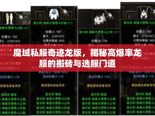 魔域私服奇迹龙版，揭秘高爆率龙服的搬砖与选服门道