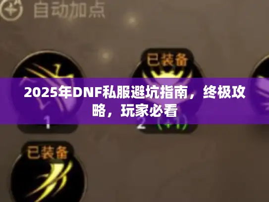 2025年DNF私服避坑指南，终极攻略，玩家必看