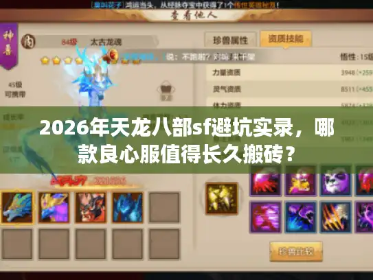 2026年天龙八部sf避坑实录，哪款良心服值得长久搬砖？