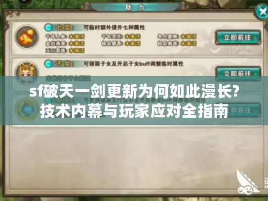 sf破天一剑更新为何如此漫长?技术内幕与玩家应对全指南