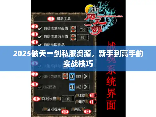 2025破天一剑私服资源，新手到高手的实战技巧
